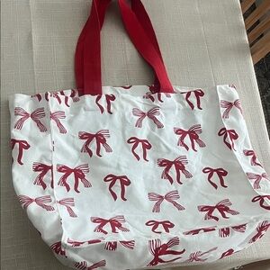 Red Bow Patterned Tote Bag